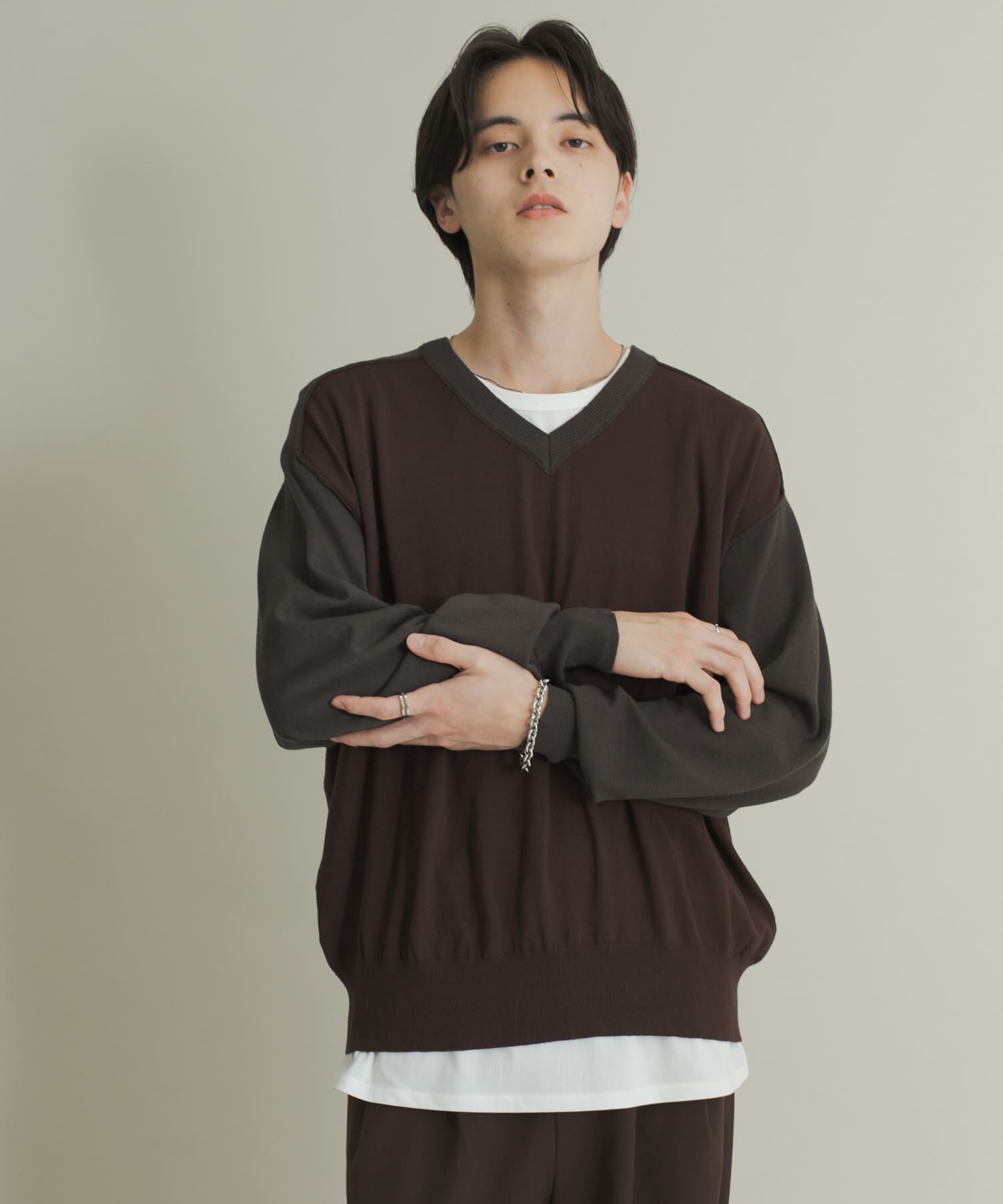 SENSE OF PLACE by URBAN RESEARCH「ハイショクVネックニット」|ニット・セーター|