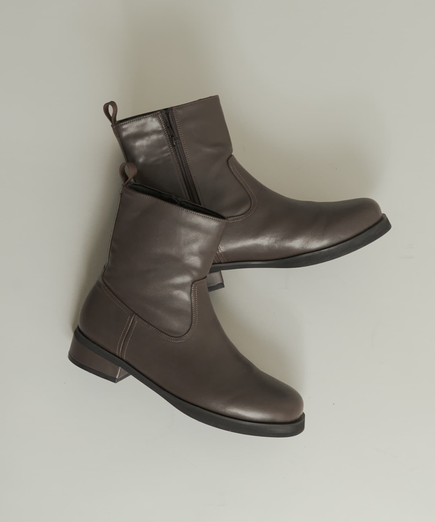 SENSE OF PLACE by URBAN RESEARCH「ラウンドトゥサイドジップブーツ」|ショートブーツ|ブラウン