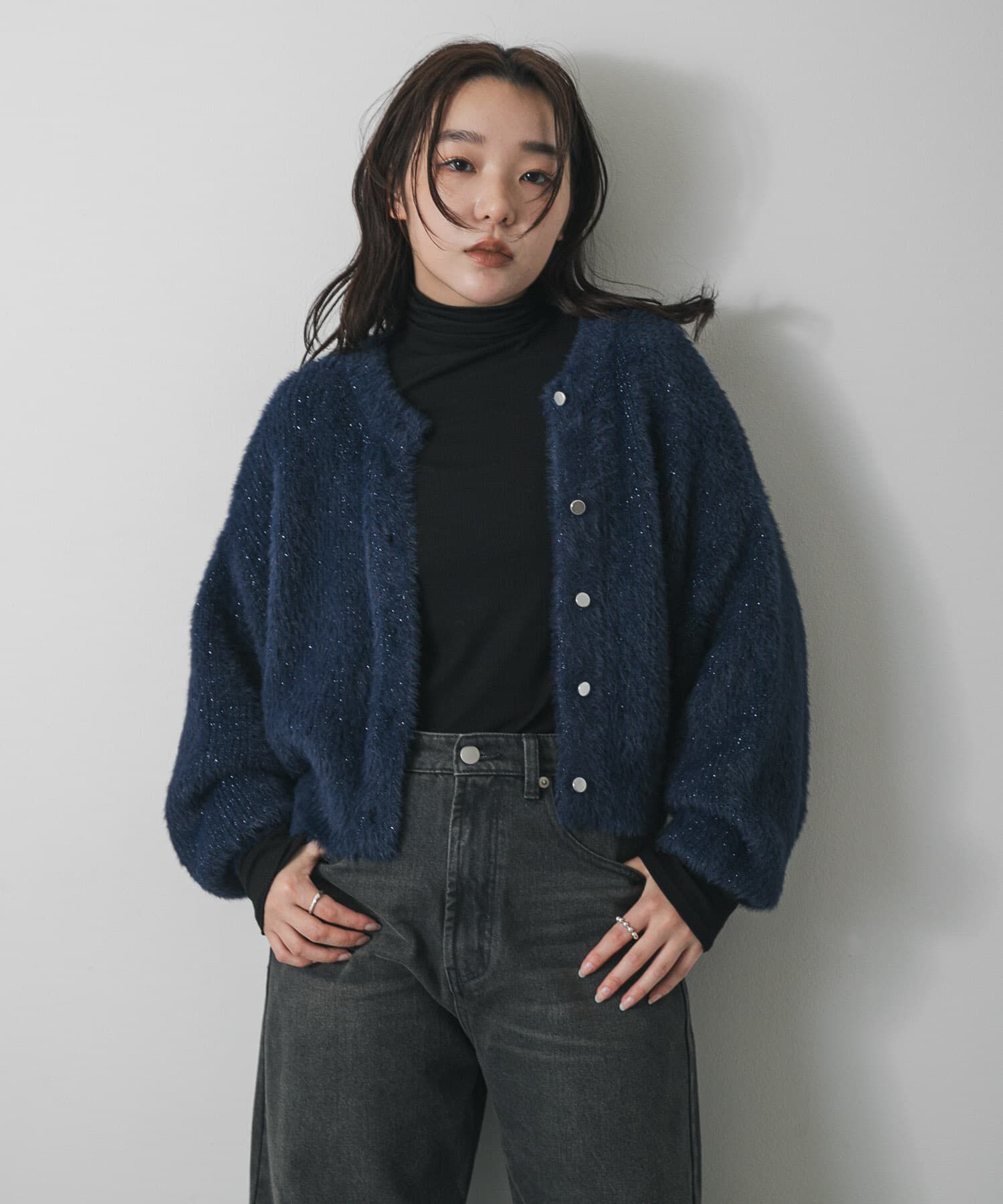 SENSE OF PLACE by URBAN RESEARCH「『一部WEB限定カラー』ラメシャギークロップドカーディガン」|カーディガン|