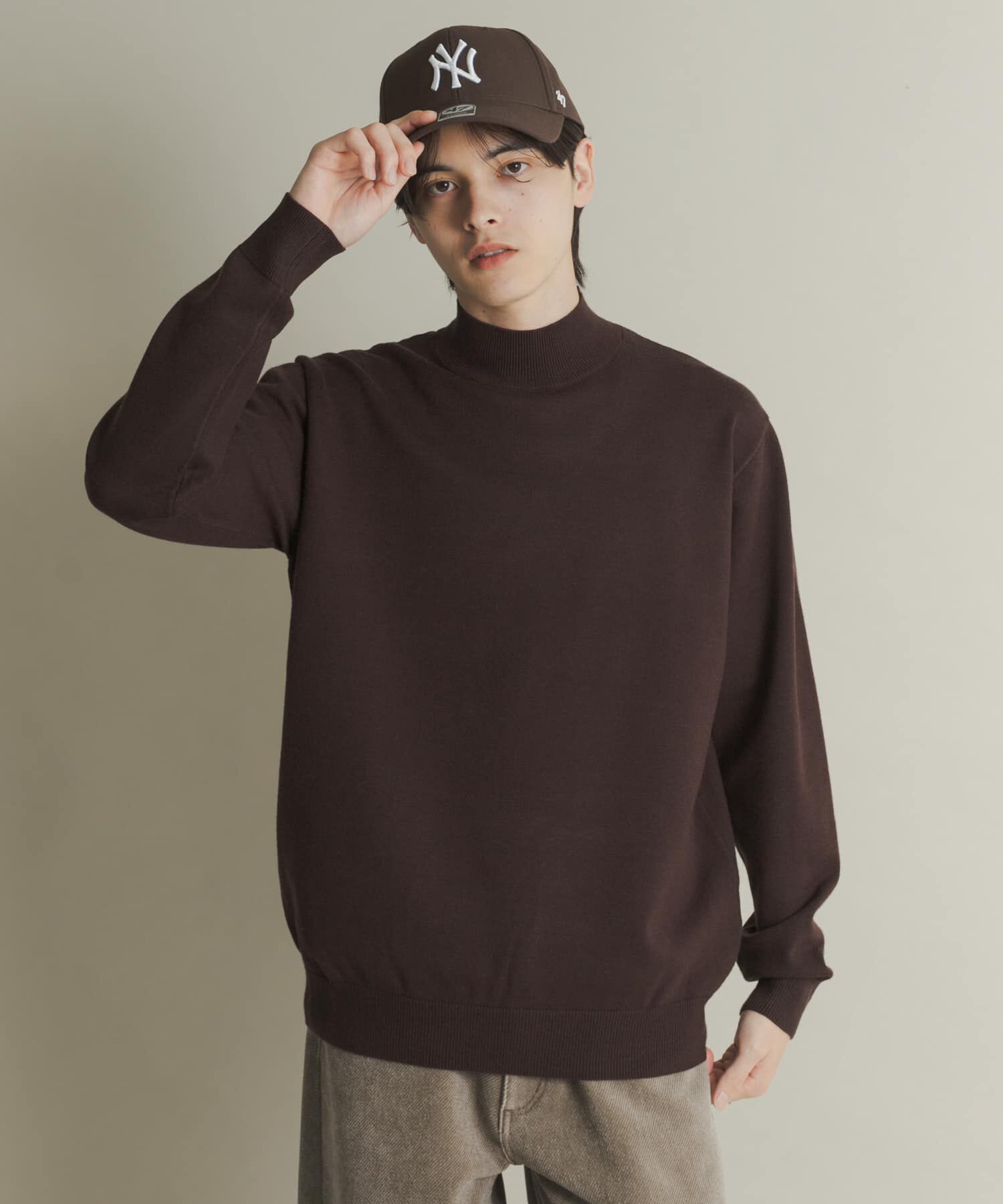 SENSE OF PLACE by URBAN RESEARCH「『一部WEB限定カラー』『洗濯可/毛玉防止』ストレッチモックネックニット」|ニット・セーター|