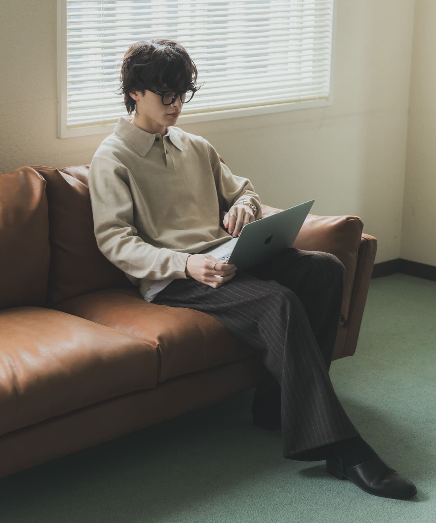 SENSE OF PLACE by URBAN RESEARCH「『一部WEB限定カラー』『洗濯可/毛玉防止』ストレッチニットポロシャツ」|ニット・セーター|