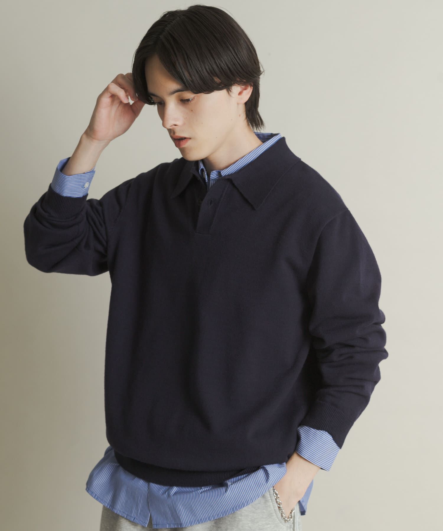 SENSE OF PLACE by URBAN RESEARCH「『一部WEB限定カラー』『洗濯可/毛玉防止』ストレッチニットポロシャツ」|ニット・セーター|