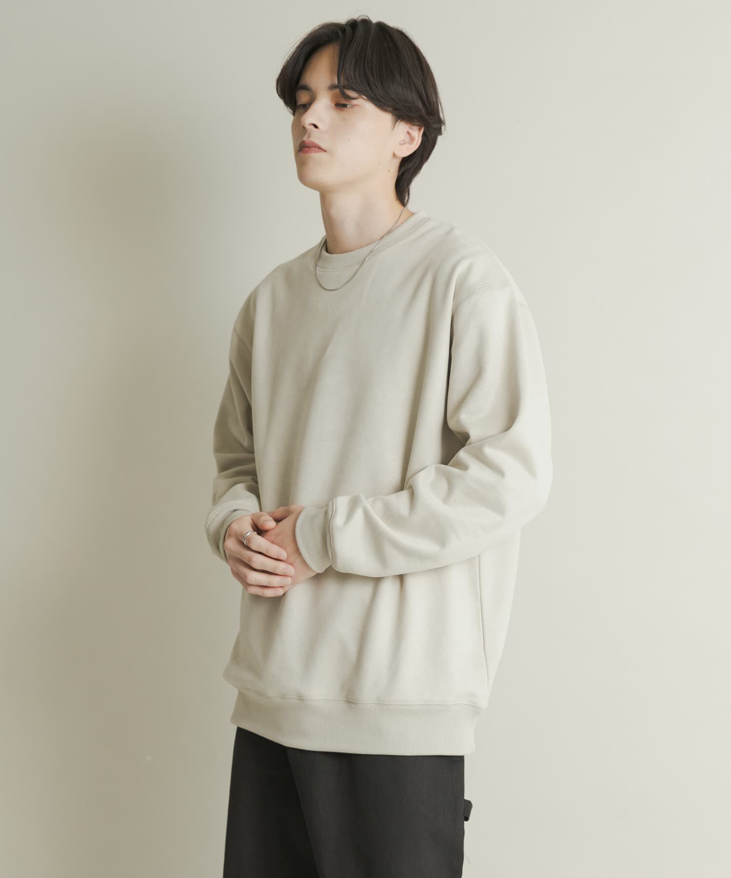 SENSE OF PLACE by URBAN RESEARCH「フェイクスエードクルーネックスウェット」|スウェット・ジャージ|ライトベージュ