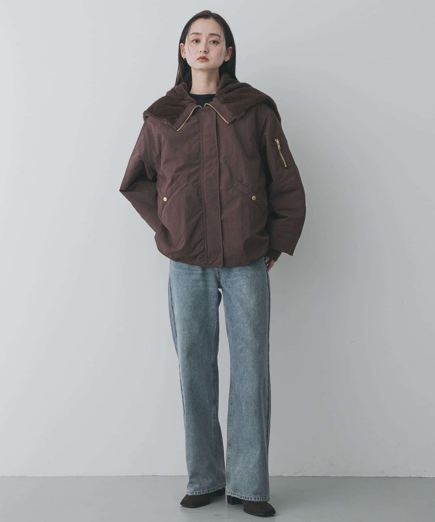 SENSE OF PLACE by URBAN RESEARCH「ファーエリバルーンブルゾン」|ブルゾン・スタジャン|