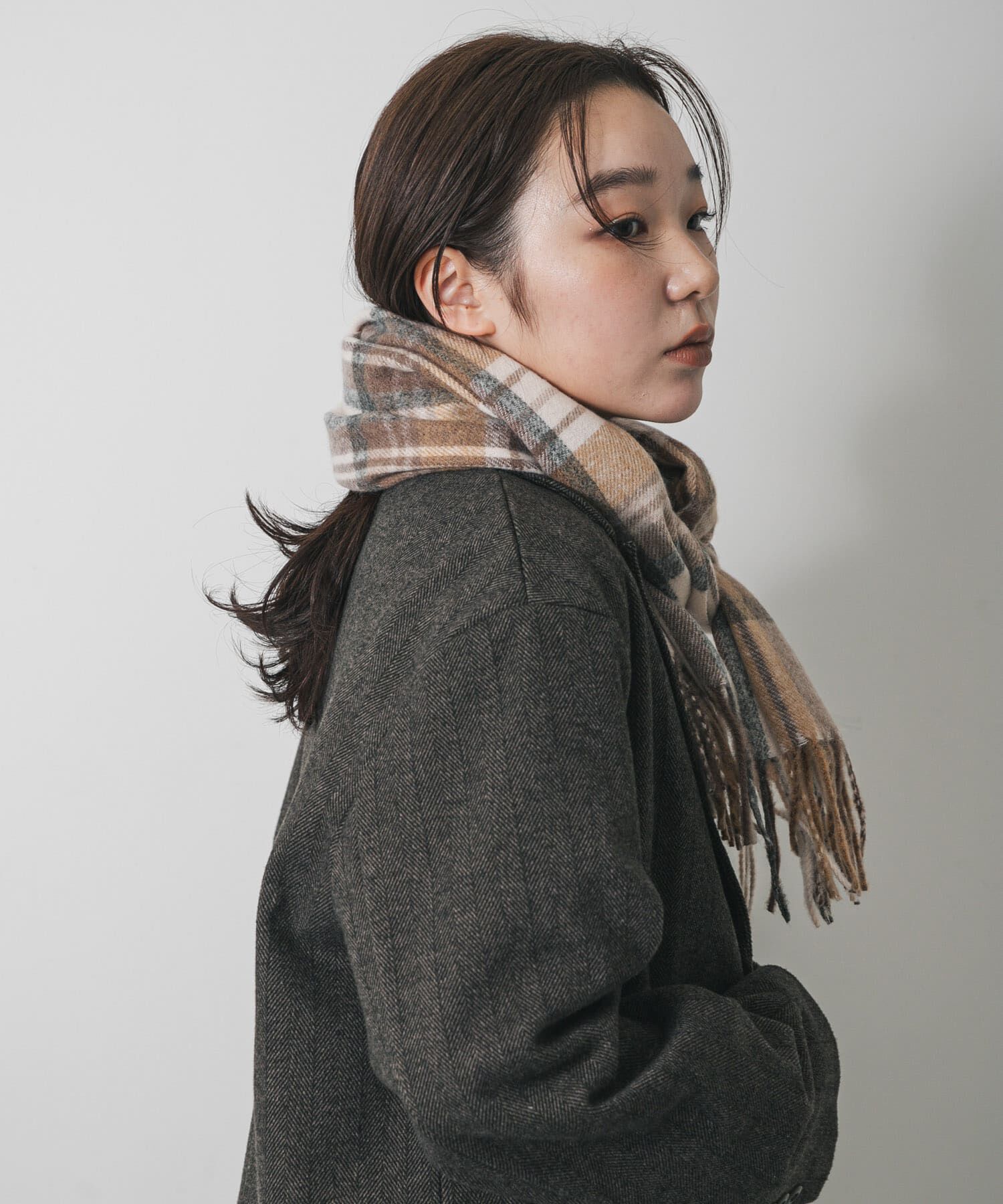 SENSE OF PLACE by URBAN RESEARCH「チェックフリンジストール」|マフラー|