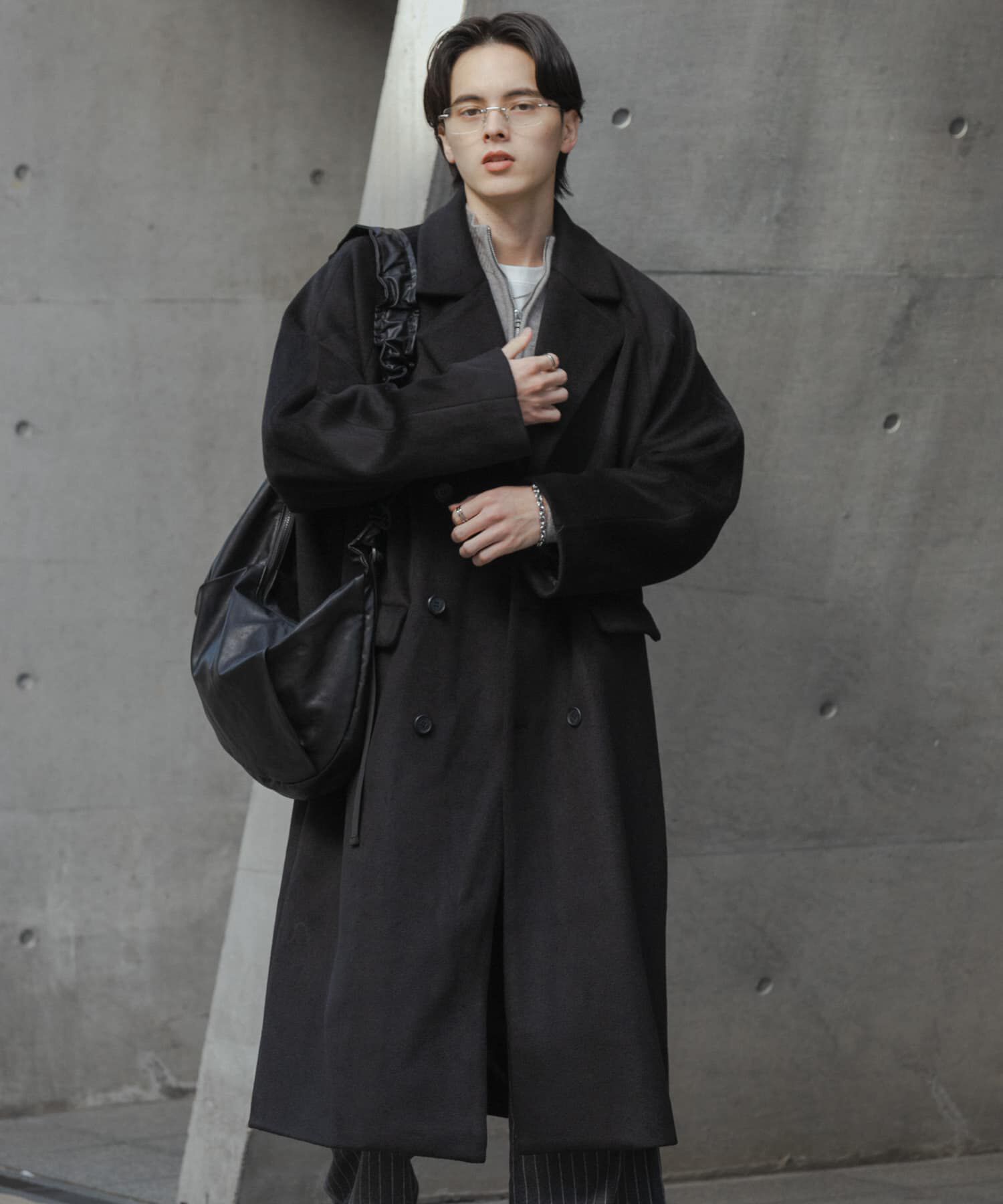 SENSE OF PLACE by URBAN RESEARCH「ウールブレンドダブルロングコート」|ノーカラーコート|