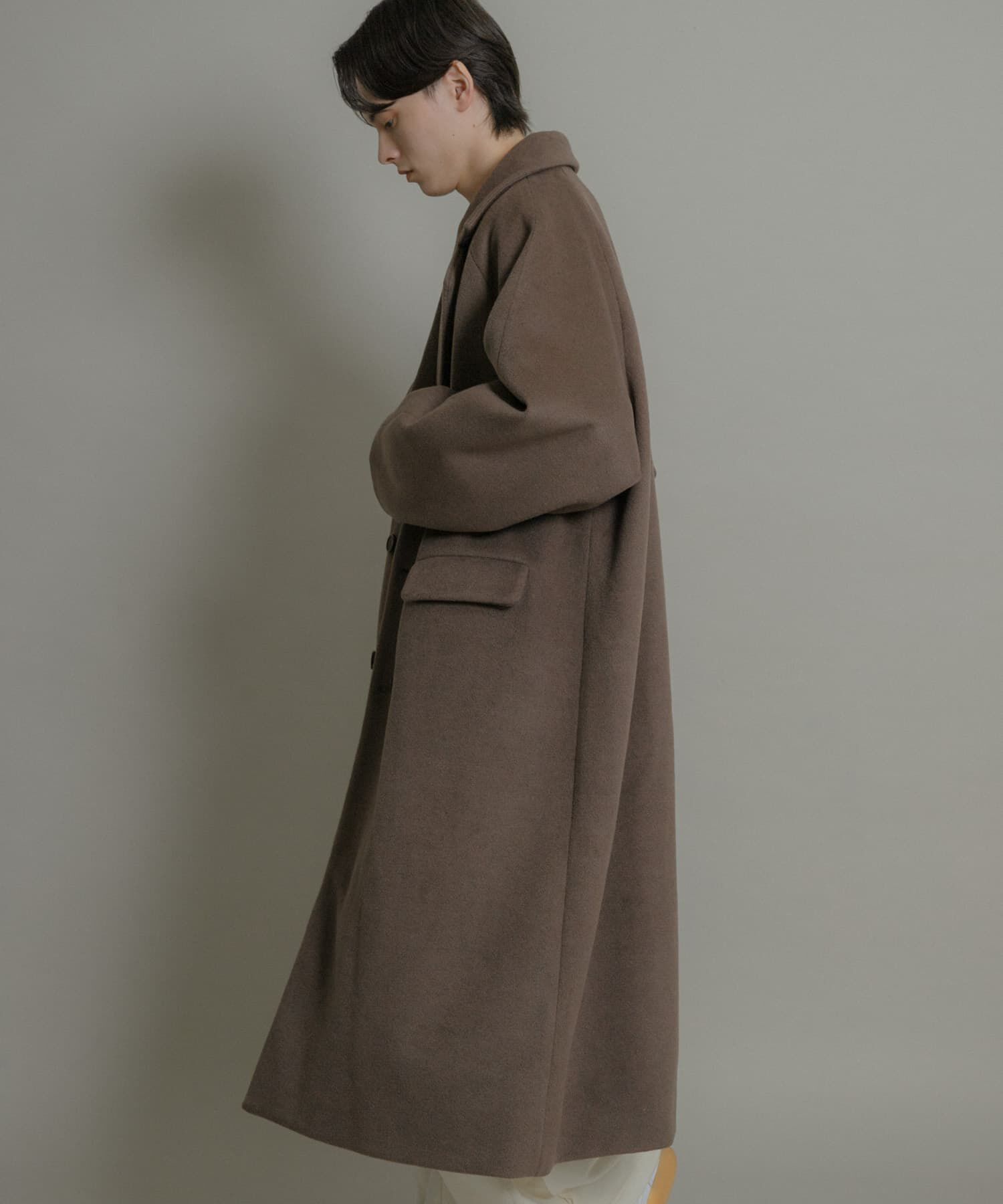 SENSE OF PLACE by URBAN RESEARCH「ウールブレンドダブルロングコート」|ノーカラーコート|