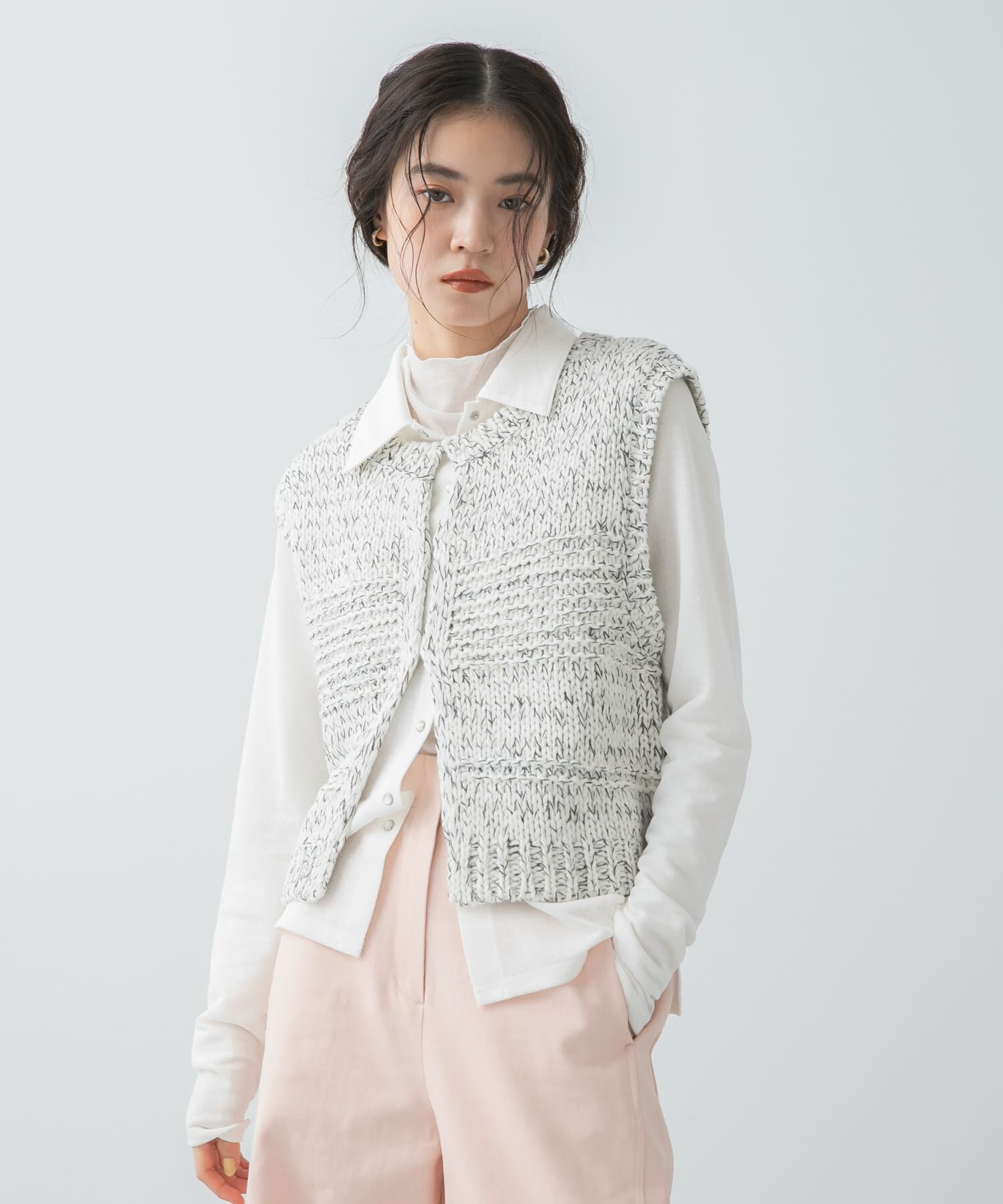 SENSE OF PLACE by URBAN RESEARCH「フロントドットカットシャツ」|シャツ・ブラウス|オフホワイト