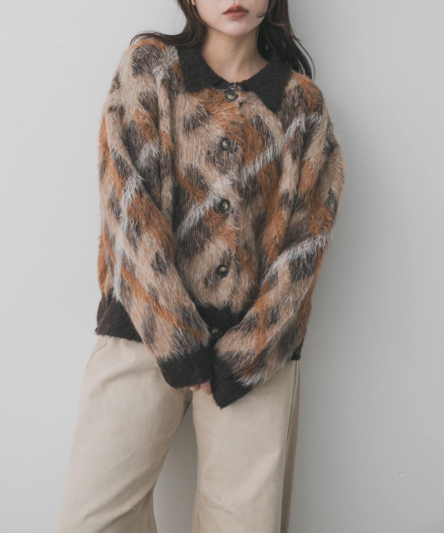 SENSE OF PLACE by URBAN RESEARCH「『洗濯可』エリツキチェックカーディガン」|カーディガン|ブラウン系その他