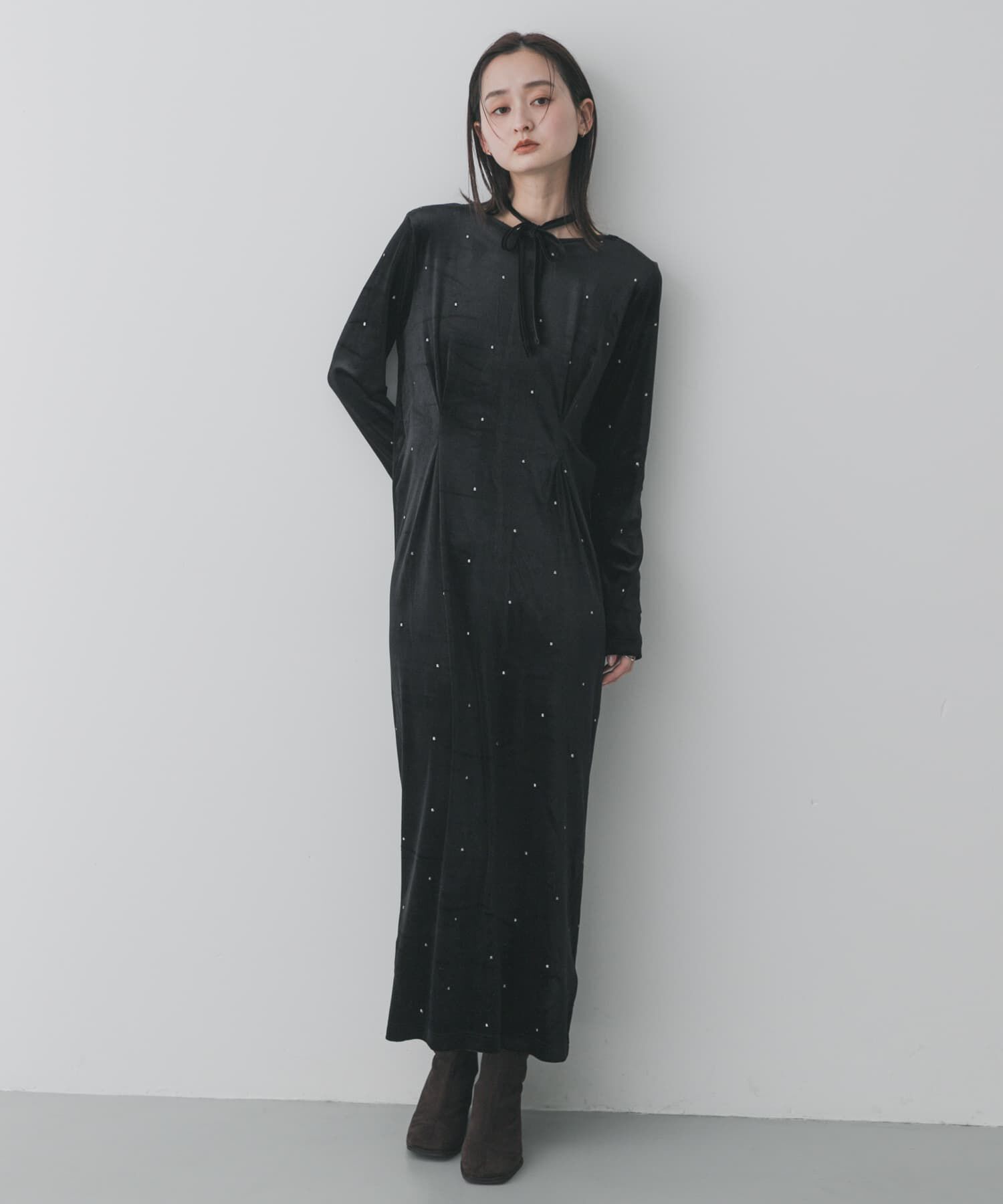 SENSE OF PLACE by URBAN RESEARCH「ドットシシュウベロアワンピース」|ワンピース|