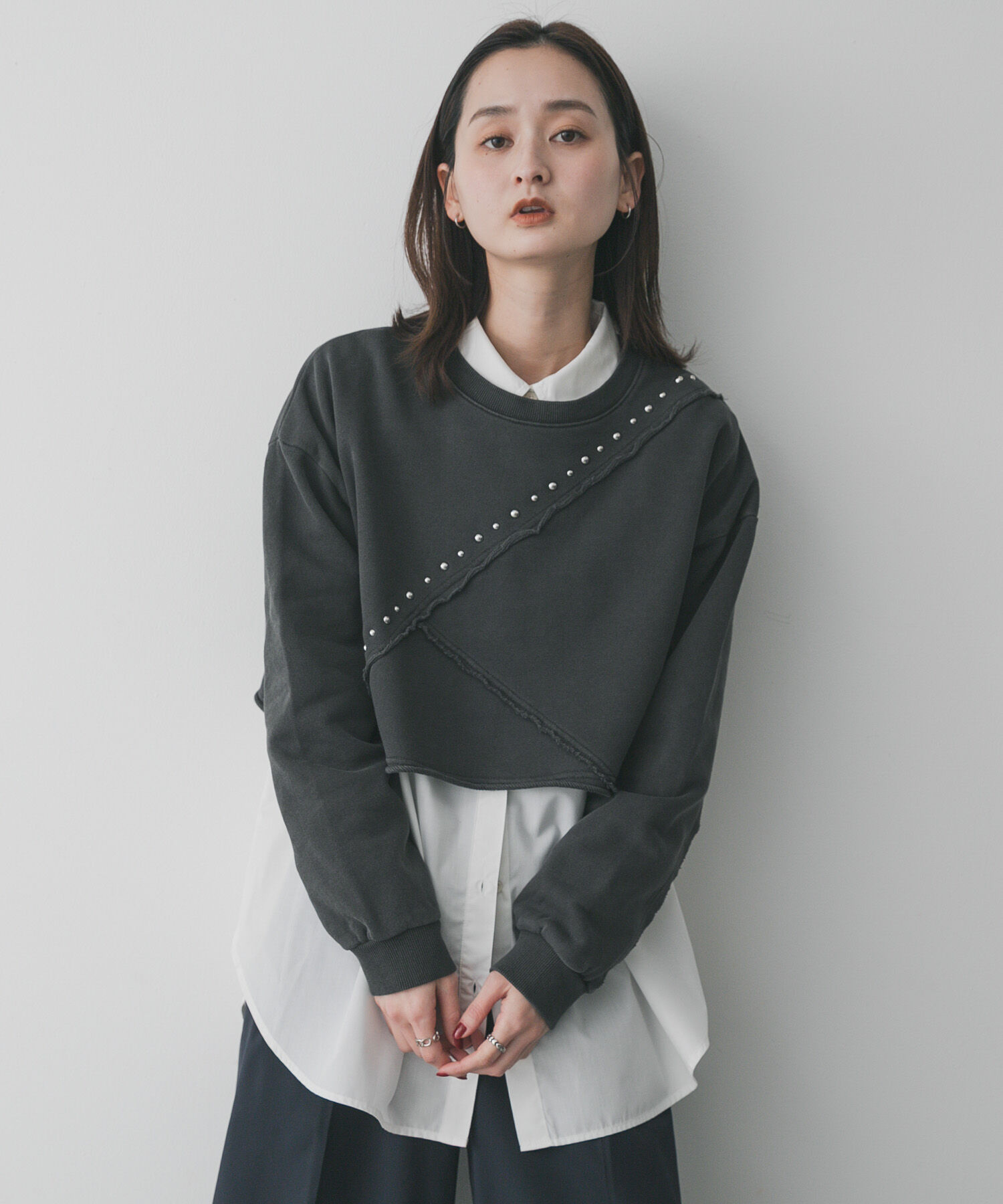 SENSE OF PLACE by URBAN RESEARCH「スタッズピグメントカットトップ」|スウェット・ジャージ|