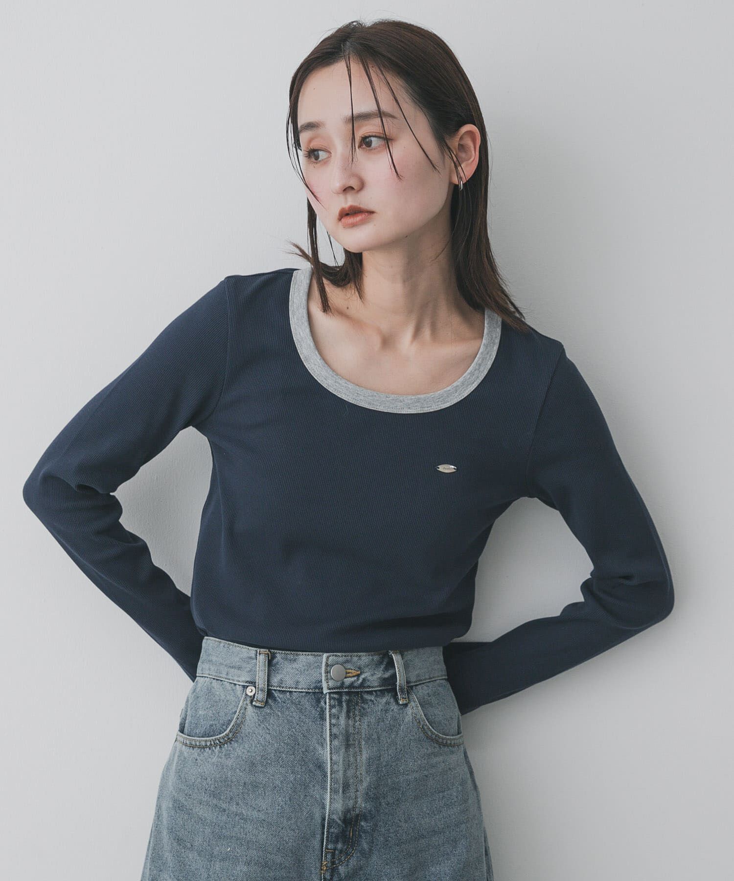 SENSE OF PLACE by URBAN RESEARCH「ラウンドネックリブTシャツ」|Tシャツ・カットソー|