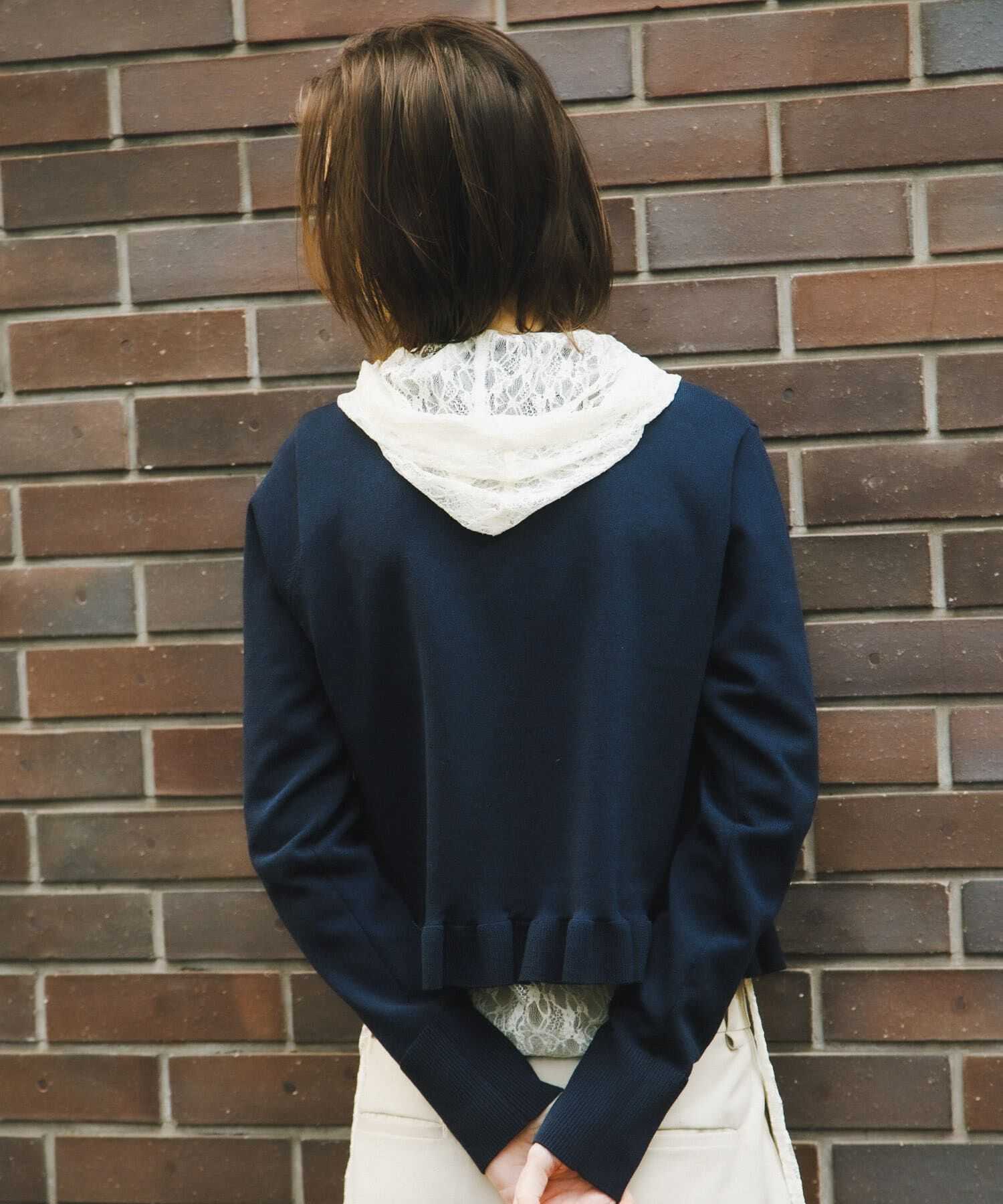 SENSE OF PLACE by URBAN RESEARCH「『洗濯可』フリルトリムニットカーディガン」|ニット・セーター|