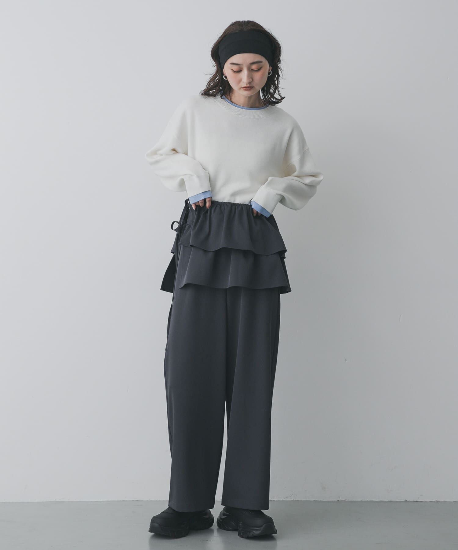 SENSE OF PLACE by URBAN RESEARCH「『洗濯可』バイカラーレイヤードセーター」|ニット・セーター|