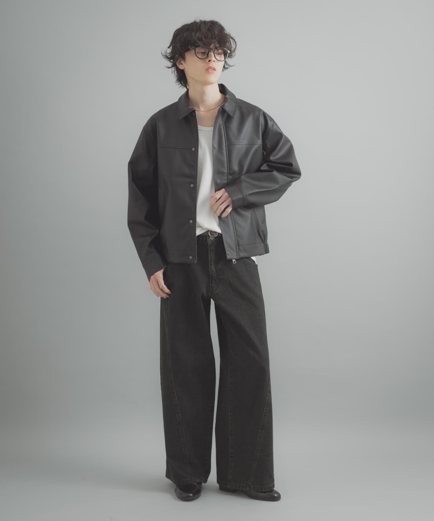 SENSE OF PLACE by URBAN RESEARCH「『ユニセックス』ケミカルバギーワイドデニムパンツ」|デニム|