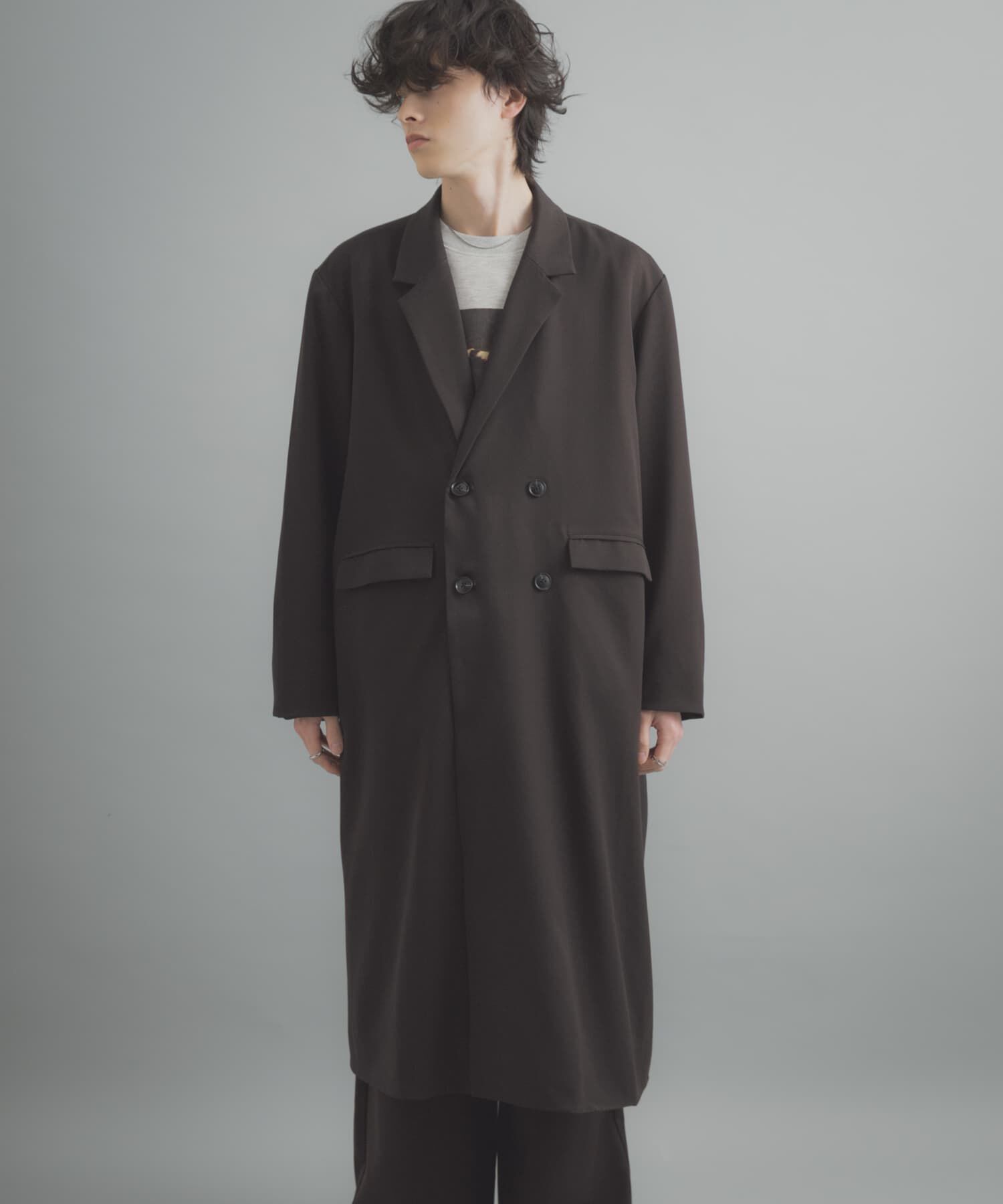 SENSE OF PLACE by URBAN RESEARCH「ダブルブレストロングコート」|ノーカラーコート|