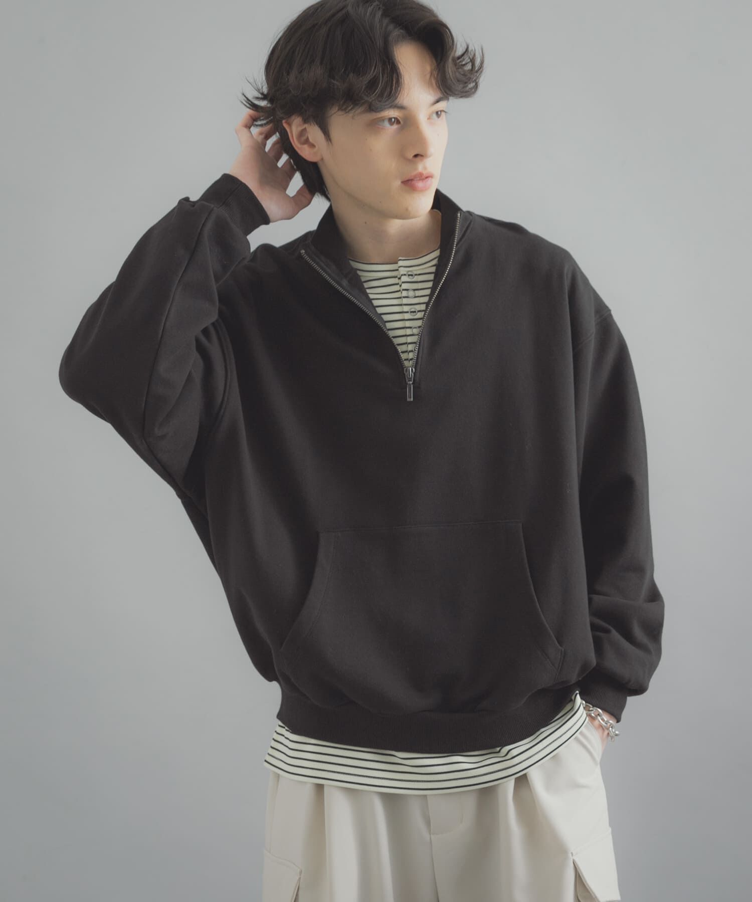 SENSE OF PLACE by URBAN RESEARCH「『洗濯可/撥水/防花粉』SKINProofハーフジップスウェット」|スウェット・ジャージ|