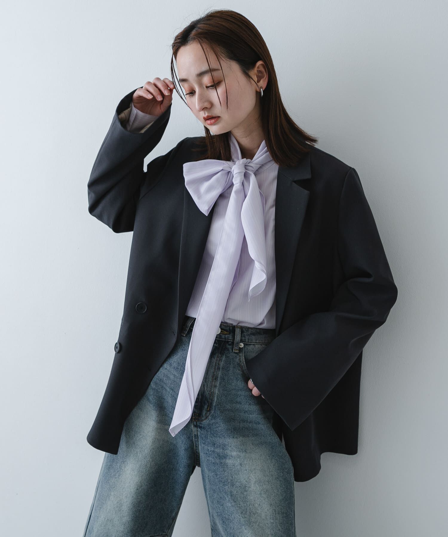 SENSE OF PLACE by URBAN RESEARCH「『イージーケア』ボウタイリボンブラウス」|シャツ・ブラウス|