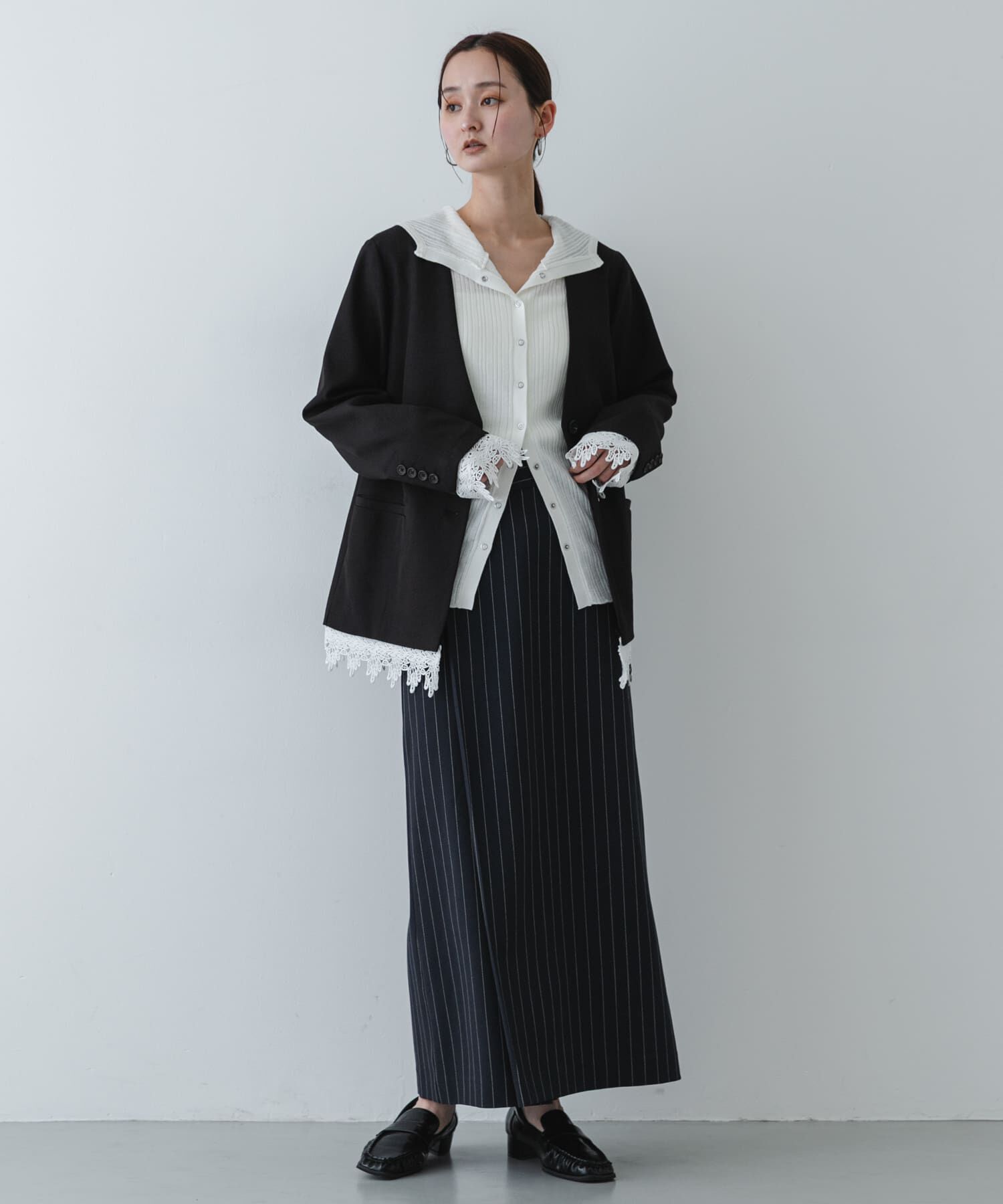 SENSE OF PLACE by URBAN RESEARCH「レースレイヤードノーカラージャケット」|ノーカラージャケット|