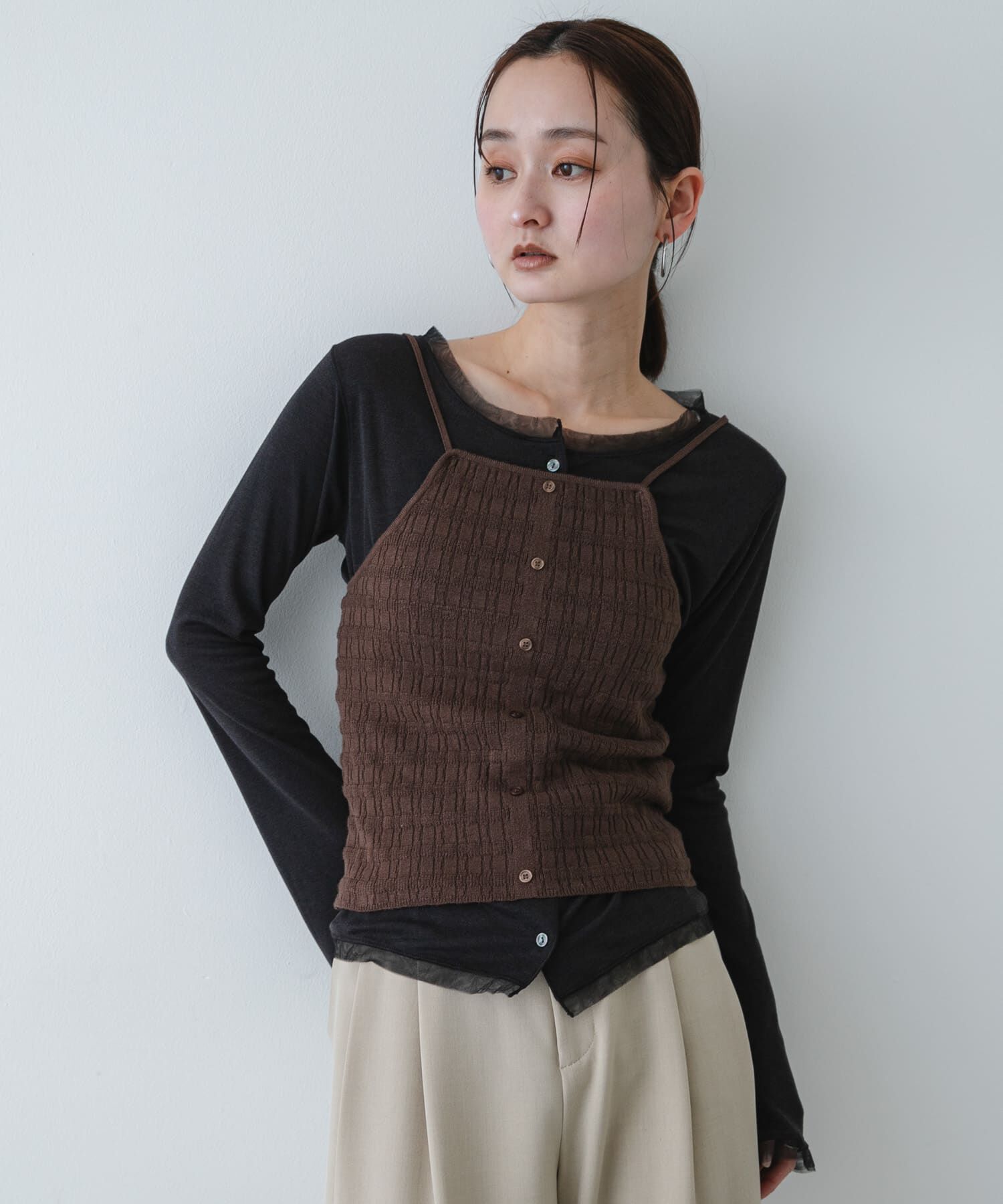 SENSE OF PLACE by URBAN RESEARCH「『洗濯可』ホルターネックボタンビスチェ」|その他|