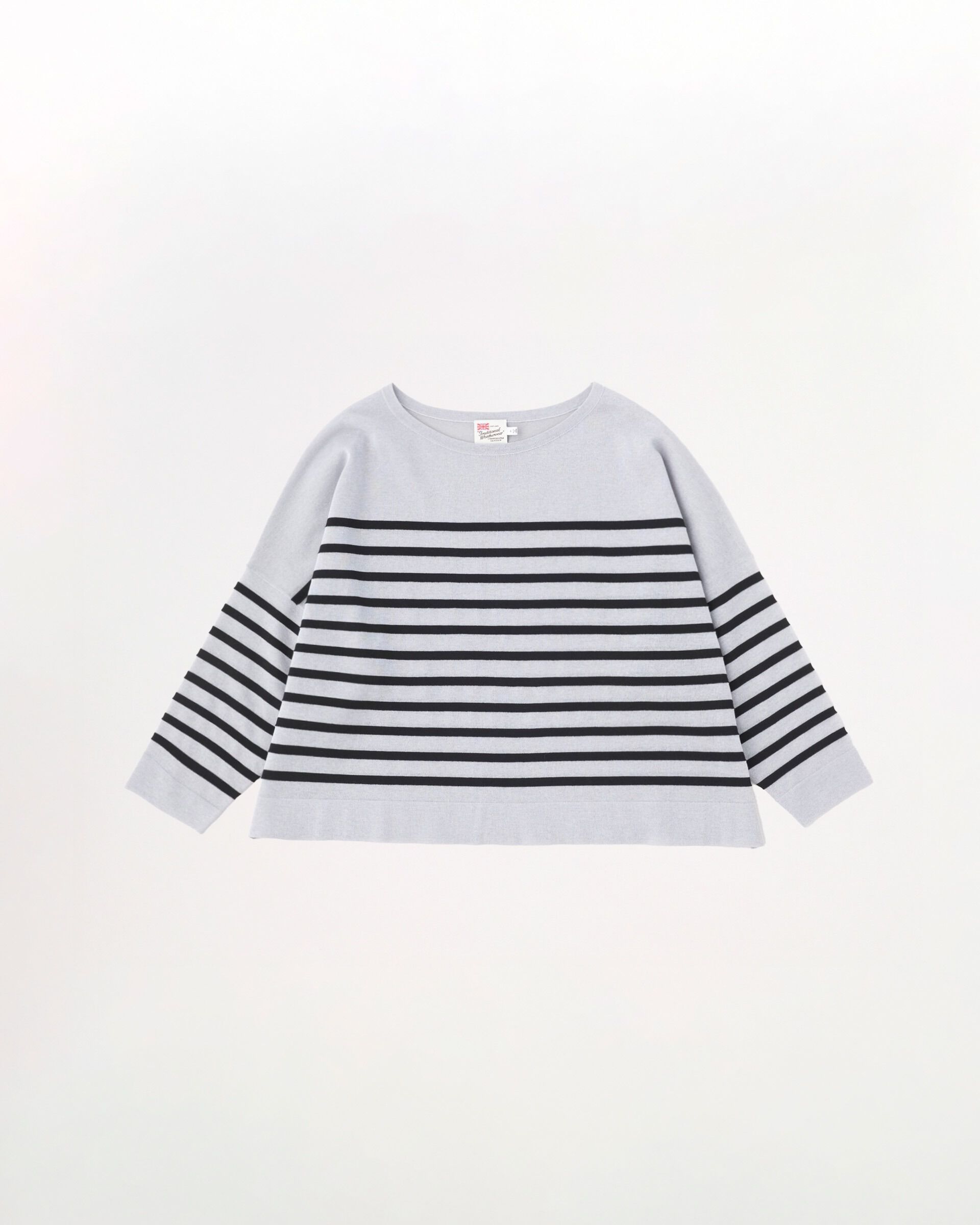 Traditional Weatherwear「LYNE KNIT SHEER」|ニット・セーター|ｸﾞﾚｰ&times;ﾌﾞﾗｯｸ