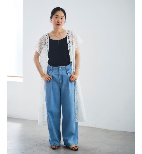 le.coeur blanc「ブロックレースロングジレ」|ベスト・ジレ|