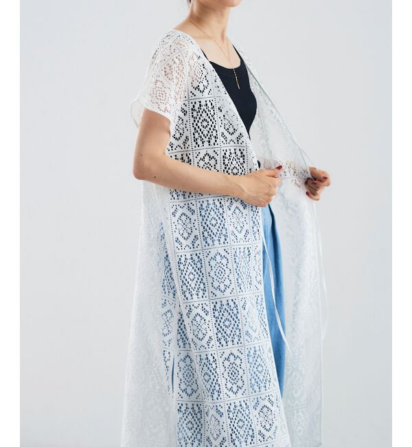 le.coeur blanc「ブロックレースロングジレ」|ベスト・ジレ|