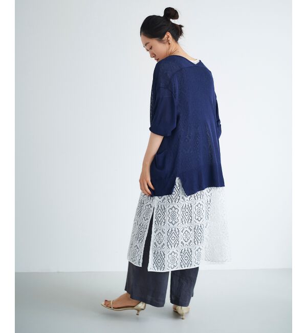 le.coeur blanc「ブロックレースロングジレ」|ベスト・ジレ|