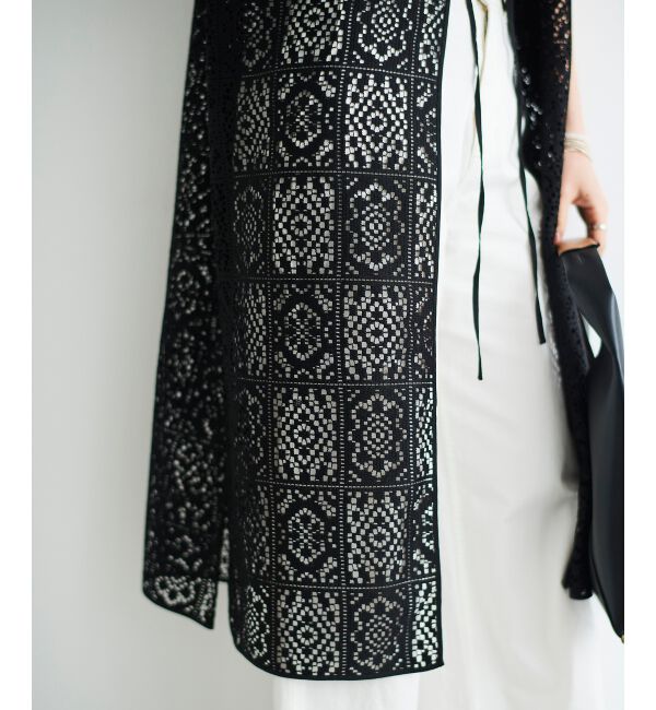 le.coeur blanc「ブロックレースロングジレ」|ベスト・ジレ|