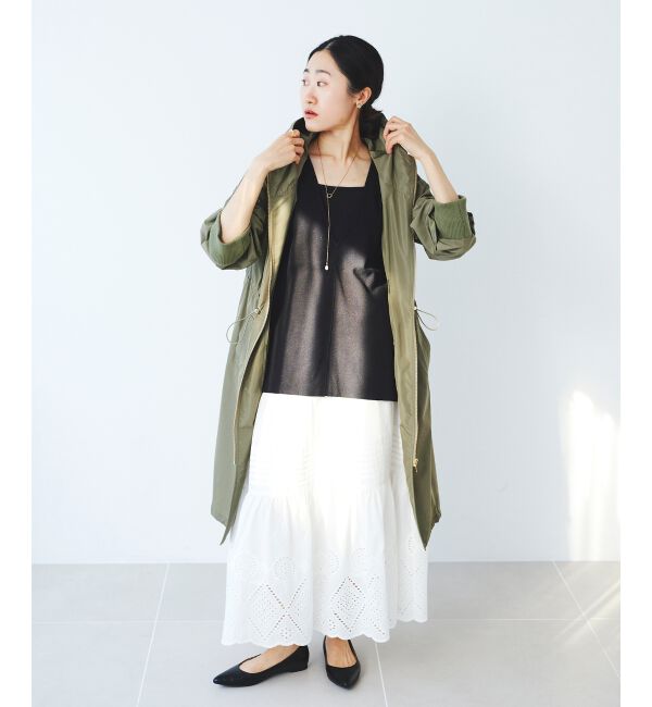  「ライトタフタフードロングブルゾン」|ブルゾン・スタジャン|