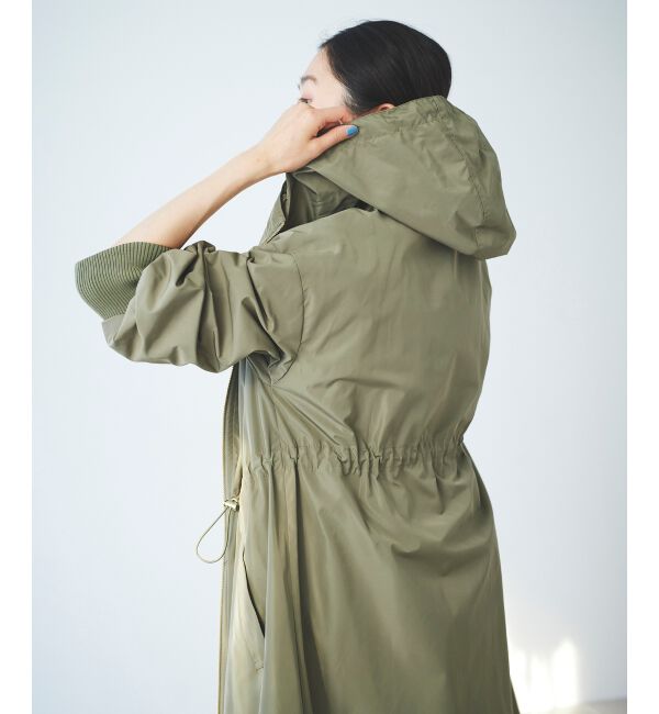  「ライトタフタフードロングブルゾン」|ブルゾン・スタジャン|