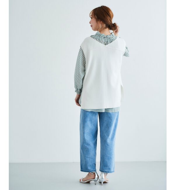 le.coeur blanc「《手洗い可能》ミラノリブVネックベスト」|ベスト・ジレ|