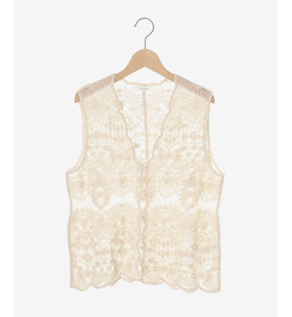 le.coeur blanc「《手洗い可能》TORRAZZO DONNAメッシュレースベスト」|ベスト・ジレ|