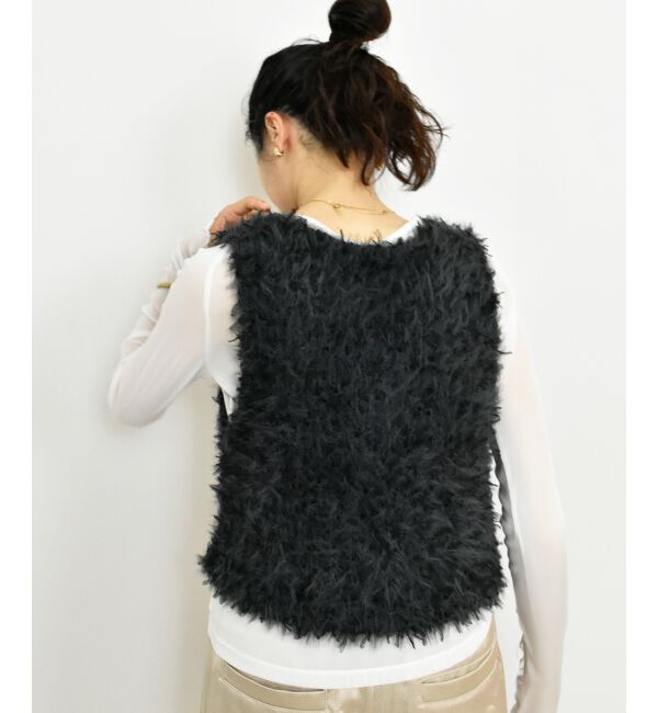  「TORRAZZO DONNAチュール&times;シャギーニットベスト」|ベスト・ジレ|