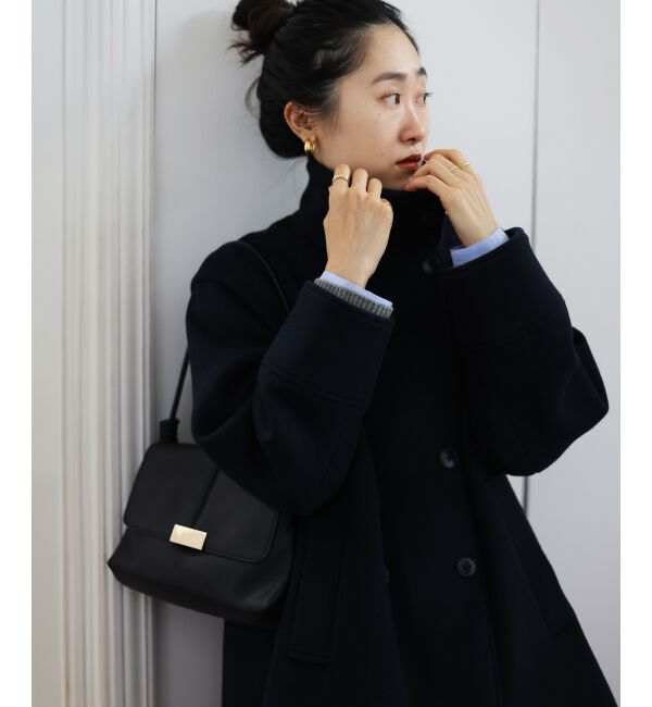  「スタンドネックテントラインウールコート」|その他|