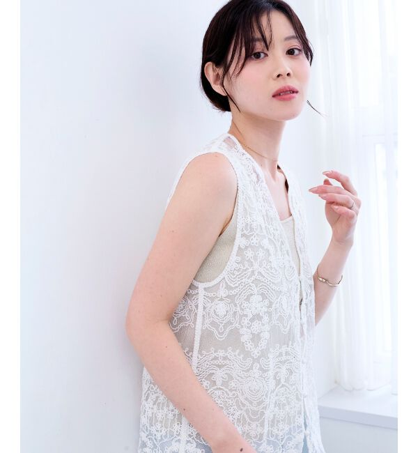  「TORRAZZO DONNAエンブロイダリーレースベスト」|ベスト・ジレ|