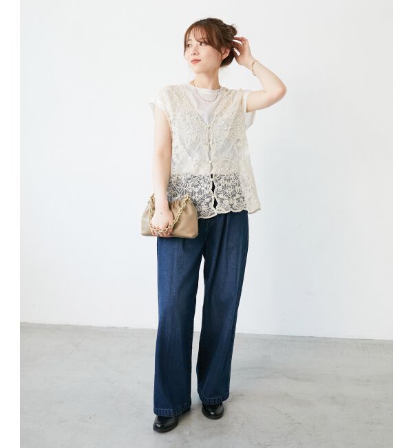  「TORRAZZO DONNAエンブロイダリーレースベスト」|ベスト・ジレ|