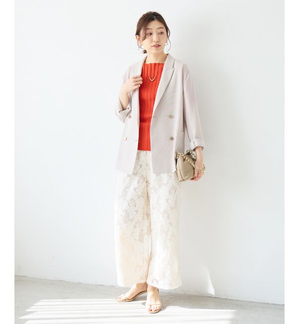  「≪手洗い可能≫メッシュダブルブレストジャケット」|その他|