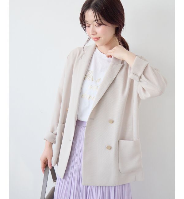  「≪手洗い可能≫メッシュダブルブレストジャケット」|その他|