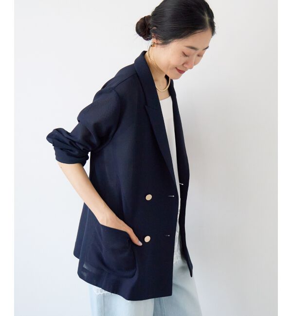  「≪手洗い可能≫メッシュダブルブレストジャケット」|その他|