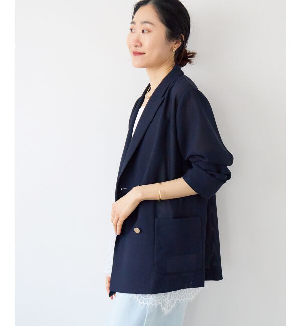  「≪手洗い可能≫メッシュダブルブレストジャケット」|その他|