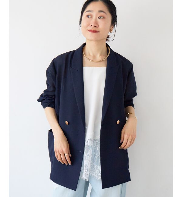  「≪手洗い可能≫メッシュダブルブレストジャケット」|その他|