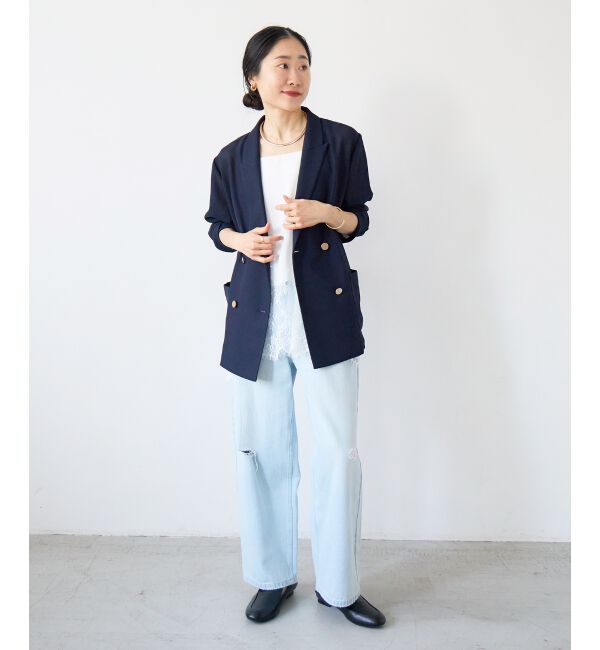  「≪手洗い可能≫メッシュダブルブレストジャケット」|その他|