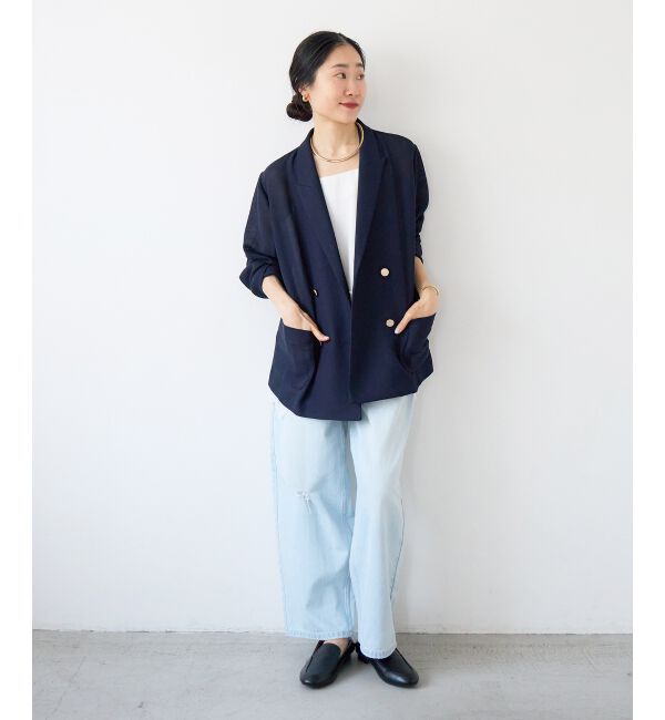  「≪手洗い可能≫メッシュダブルブレストジャケット」|その他|