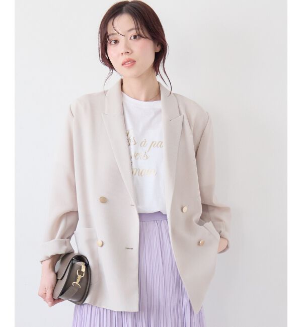  「≪手洗い可能≫メッシュダブルブレストジャケット」|その他|