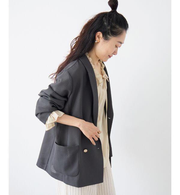  「≪手洗い可能≫メッシュダブルブレストジャケット」|その他|