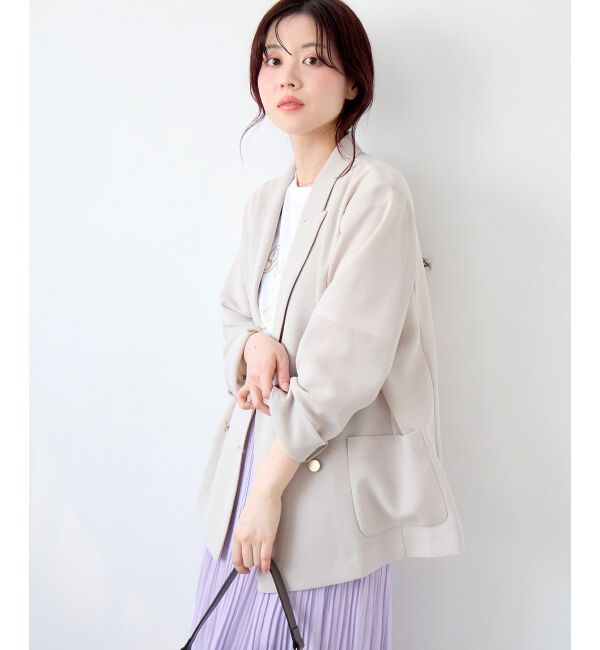  「≪手洗い可能≫メッシュダブルブレストジャケット」|その他|