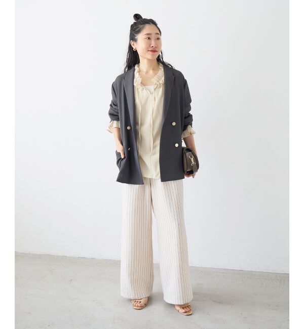  「≪手洗い可能≫メッシュダブルブレストジャケット」|その他|