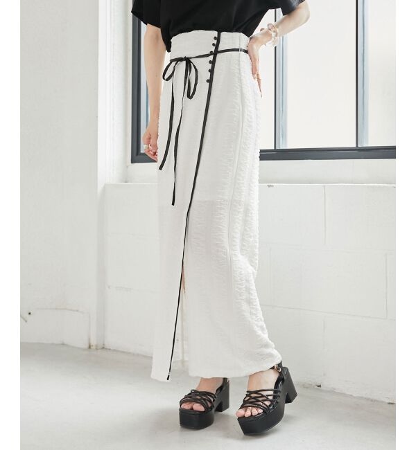MAJESTICLEGON「配色ラインナロースカート」|スカート|