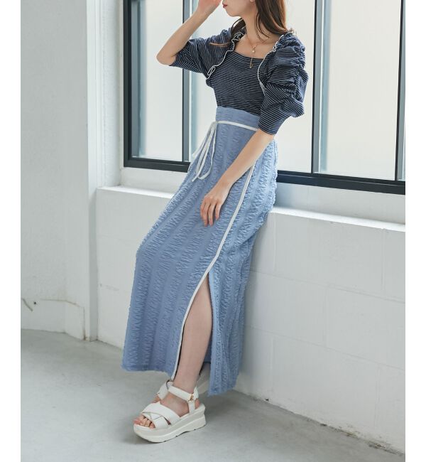 MAJESTICLEGON「配色ラインナロースカート」|スカート|